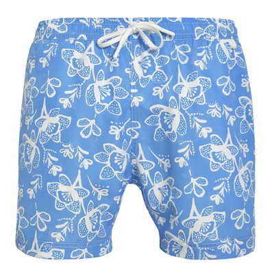 Short de bain MONTAUK 2507 White flowers LES LOULOUS DE LA PLAGE