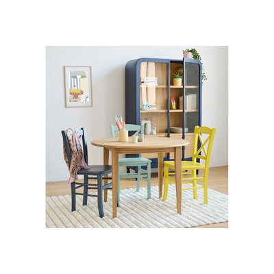 Table ronde extensible bois D105 avec 1 allonge et pieds fuseau - VICTORIA HELLIN, DEPUIS 1862