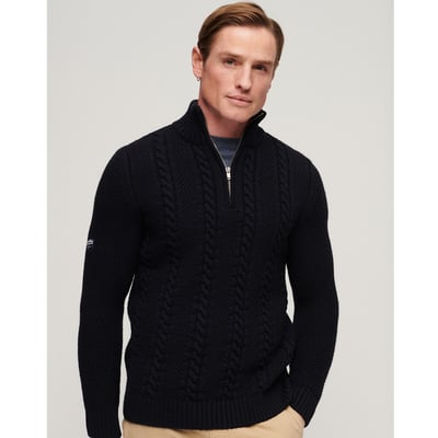 Pull vintage à col montant zippé Jacob SUPERDRY