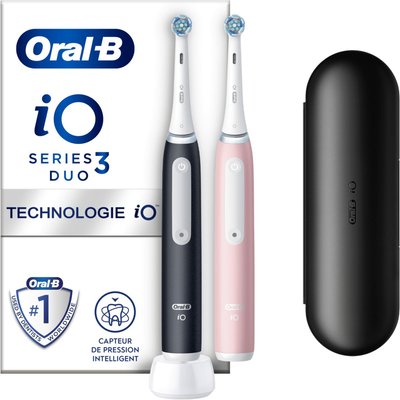 Brosse à dents électrique iO 3 Duo Noire et Rose ORAL B