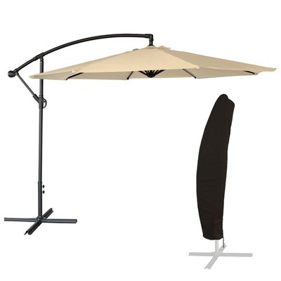 Parasol déporté avec housse, Ø3,50m, OAHU HAPPY GARDEN