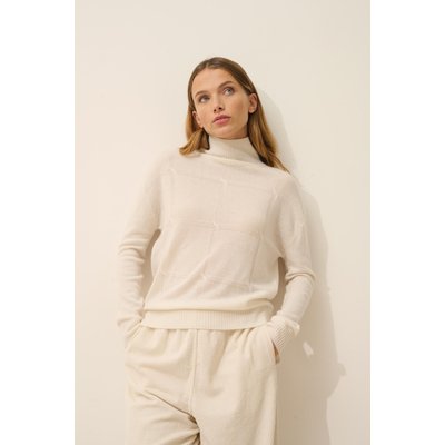 Pull Col Roulé Ivoire Loralia JUST CASHMERE