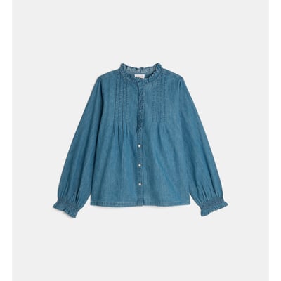 Chemise denim tadele plis plats coton CADET ROUSSELLE
