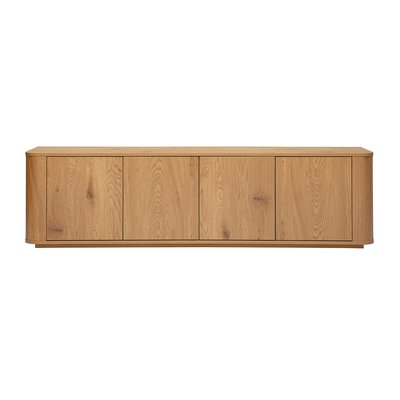 Meuble TV finition bois clair chêne 4 portes L180 cm NEGAN MILIBOO