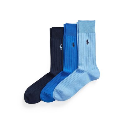 Lot de 3 paires de chaussettes en coton égyptien POLO RALPH LAUREN