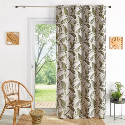 Rideau tamisant à oeillets motif feuilles HOME MAISON