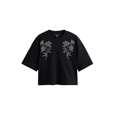 T-shirt ras du cou manches courtes et fleurs NEXT