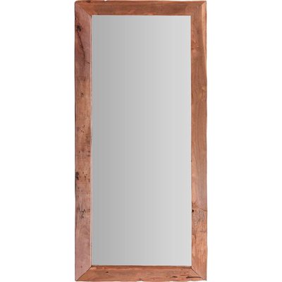 Miroir rectangulaire en bois teck recyclé rustique 100x70x2.5cm WADIGA