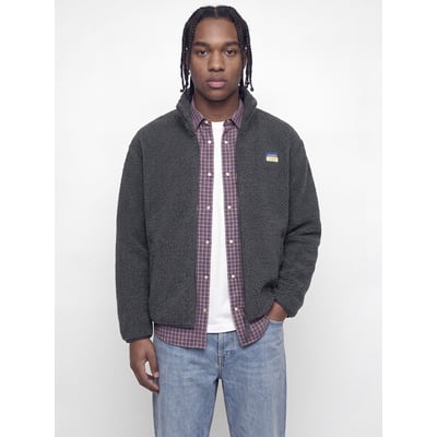 Giacca in sherpa, collo alto, con cerniera, POCKY JACK & JONES