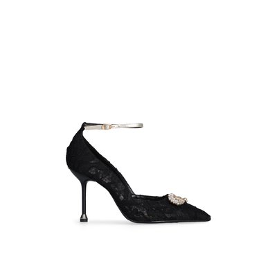 Escarpins en dentelle avec logo bijou LIU JO