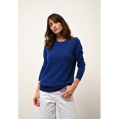 JANICE pull col rond rouge en cachemire JUST CASHMERE