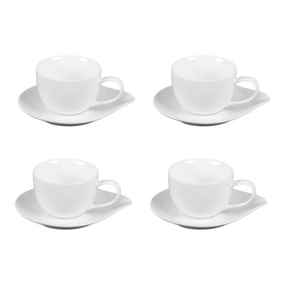 Coffret de 4 tasses à thé avec sous tasses 20 cl Pétale TABLE PASSION