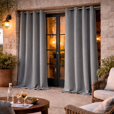 Rideau d'extérieur en tissu déperlant - QABANE HOME MAISON