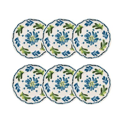Lot de 6 assiettes plates en grès 27cm, GARDENIA NOVASTYL
