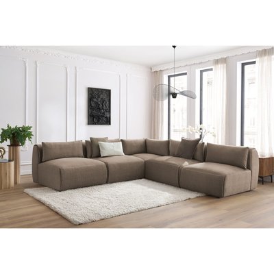 Canapé modulable 5 places en velours, JEANNE BOBOCHIC