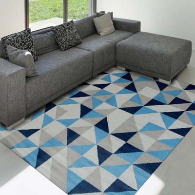 Tapis salon et chambre fait main en laine motif géométrique DIVIANCO UN AMOUR DE TAPIS