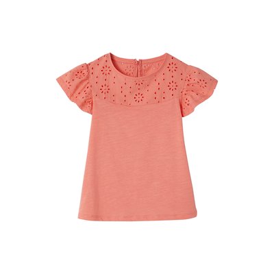 T-shirt en broderie anglaise et manches à volants VERTBAUDET