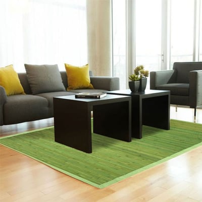 Tapis en bambou larges lattes ganse SOLO BAMBOO THE DECO FACTORY