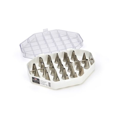 Coffret de 26 douilles en inox spéciales décor DE BUYER