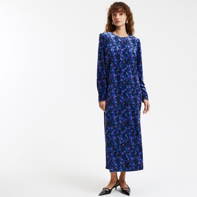 Robe longue droite en velours avec imprimé floral LA REDOUTE COLLECTIONS