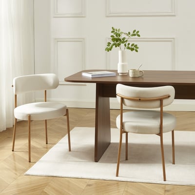 Chaises tissu pieds métal (lot de 2)  NOA BAÏTA