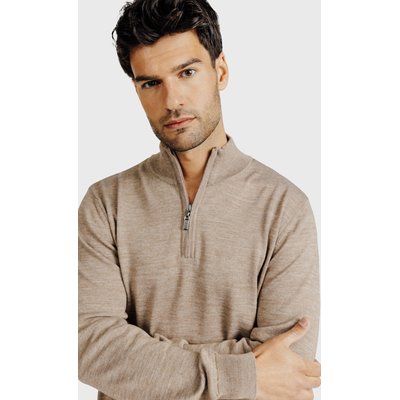Pull col montant zippé en laine mérinos ACROSS