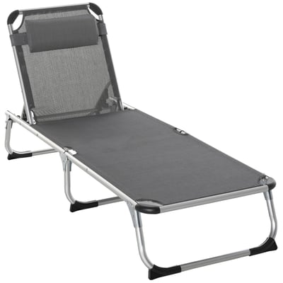 Chaise longue Aluminium Gris OUTSUNNY