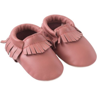 Chaussons cuir souple à franges TICHOUPS