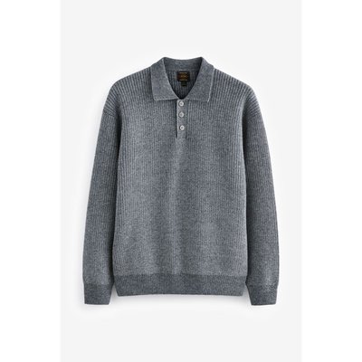 Pull texturé côtelé avec col polo NEXT