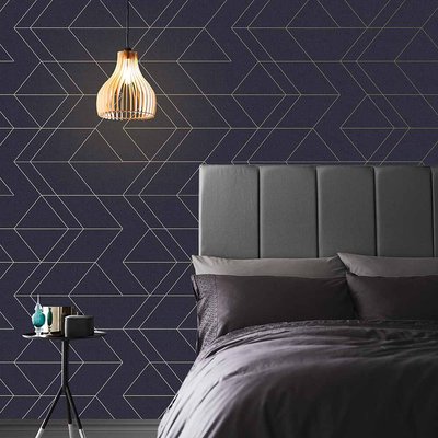 Papier peint Balance Navy/ Gold GRAHAM ET BROWN