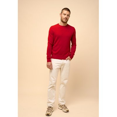 HOWARD pull col rond rouge en cachemire JUST CASHMERE