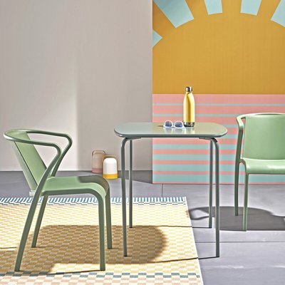 Table de jardin carrée en métal acier, Dune LA REDOUTE INTERIEURS