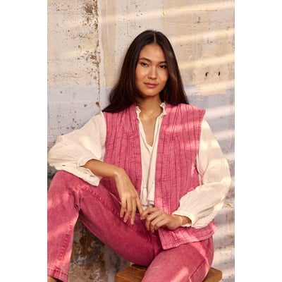 Gilet sans col uni VIVIE LA PETITE ETOILE