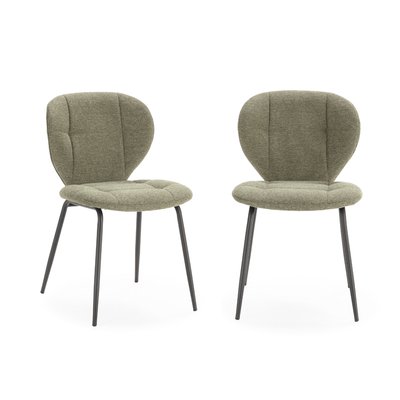 Lot de 2 chaises en tissu avec pieds en métal noir L50 cm - LUCY CALICOSY