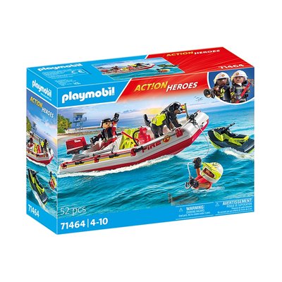Action Heroes Bateau de pompier et scooter des mers PLAYMOBIL