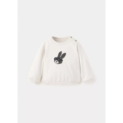 Sweat en coton avec motif texturé MANGO BABY