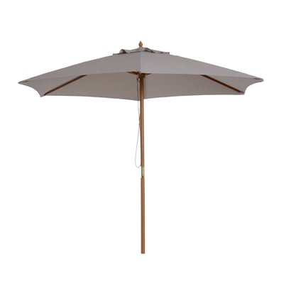 Parasol droit hexagonal dim. Ø 2,5 x 2,3H m bambou polyester OUTSUNNY