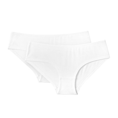 Pack of 2 Cottone Shorts in Plain Cotton LA REDOUTE COLLECTIONS