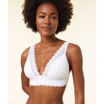Soutien-gorge Dentelle ETAM - Taille 95B - Blanc Rembourré - Style Balconnet - Occasion Parfait état