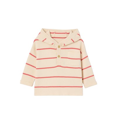 Pull rayé à capuche VERTBAUDET