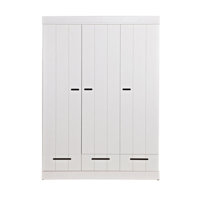 Armoire 3 portes avec tiroir en pin CONNECT WOOOD