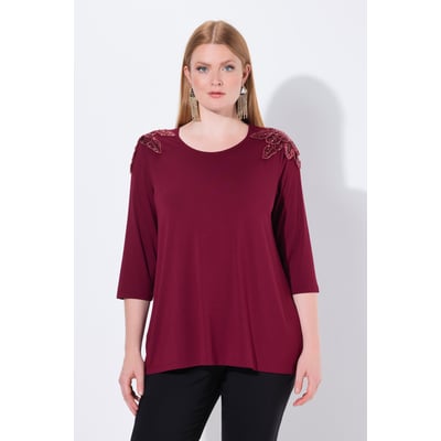 T-shirt avec fleurs en paillettes sequins ULLA POPKEN