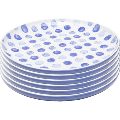 Lot de 6 assiettes plates à dessert à pois, PARTITO KARE DESIGN