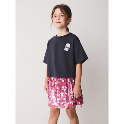 Ensemble t-shirt et jupe à sequins NEXT