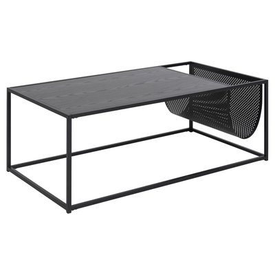 Table basse rectangulaire avec range magazine en MDF et métal TOILINUX