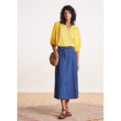 Jupe midi fluide en jean LA FEE MARABOUTEE