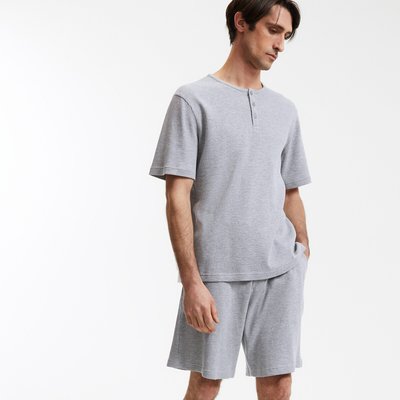 Pyjashort T-shirt col tunisien manches courtes LA REDOUTE COLLECTIONS
