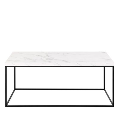 Table basse en effet marbre et métal 110x55cm - Mixo DRAWER