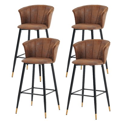 Lot de 4 tabourets de bar rétro industriel, DONCIC MEUBLES COSY