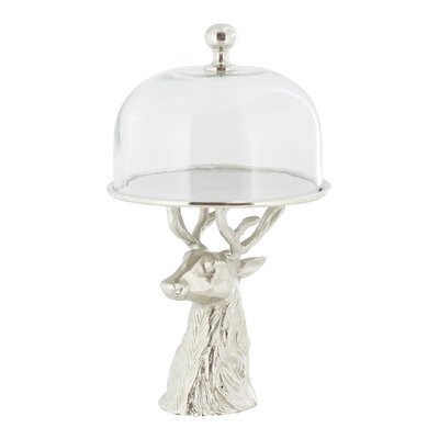 Cloche en verre sur support aluminium Cerf AUBRY GASPARD